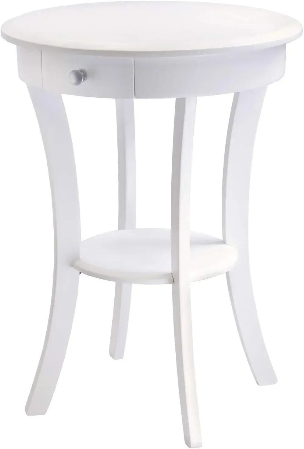 Wood Sasha Accent Table, White, 20 inches Eugene Table, White