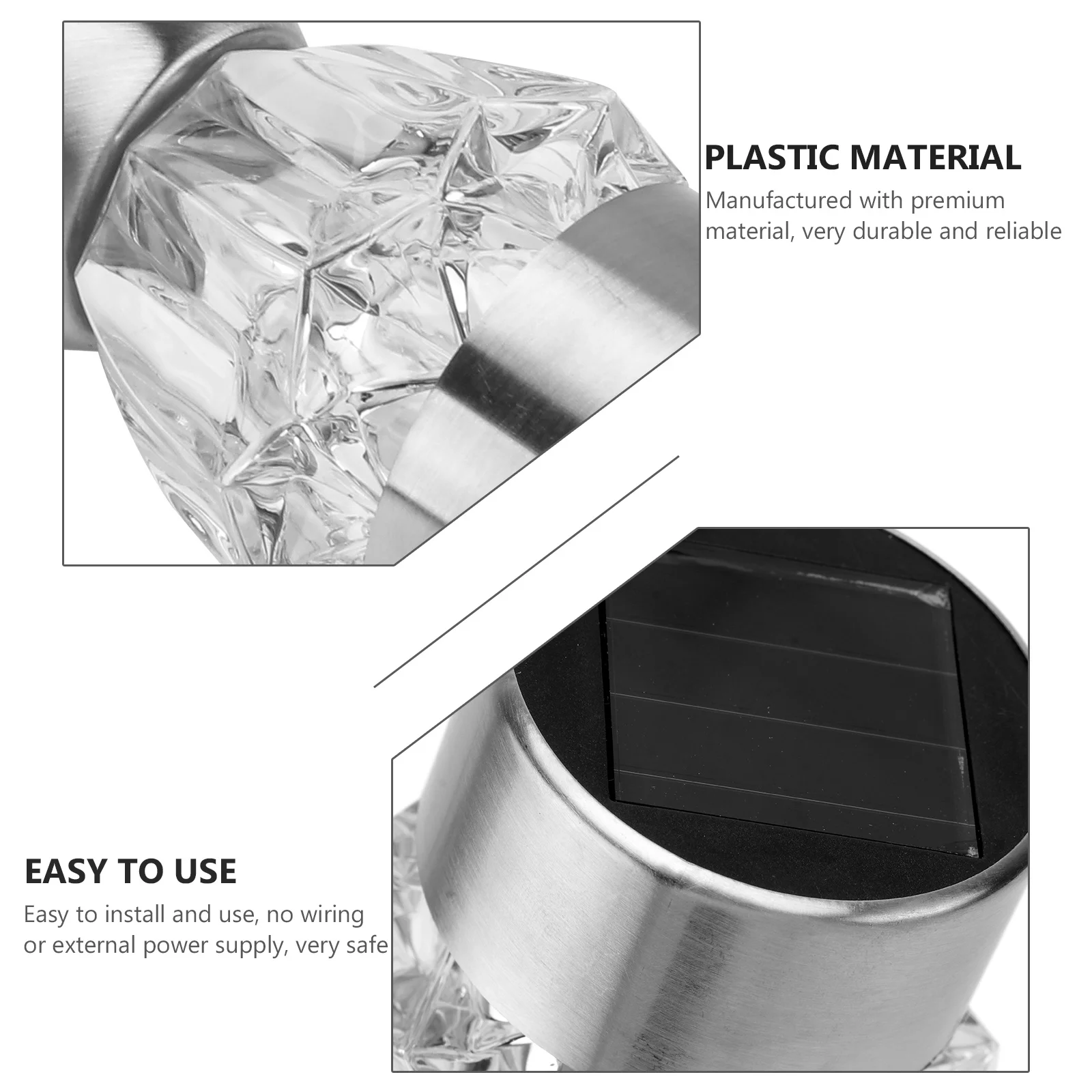 4Pcs Solar Lamps Diamond Appearance Safe Durable Yard Ornaments Creative Design Garden Lighting Solar Lamps Yard Ornaments