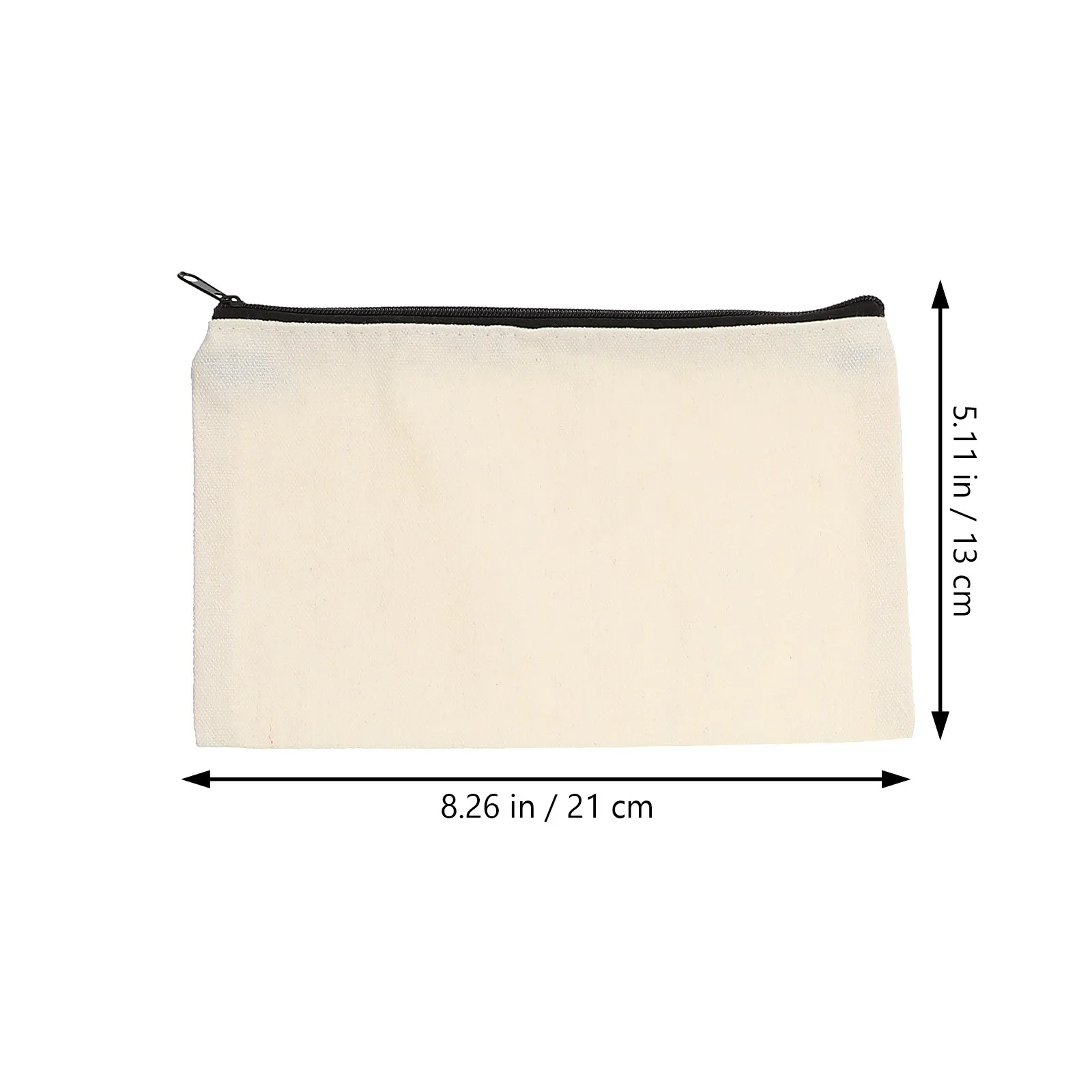 12Pcs Canvas Pencil Bags Zipper Closure Blank Pouches for Makeup Cosmetics Pens Erasers Jewelry Keys Lightweight Portable Bulk
