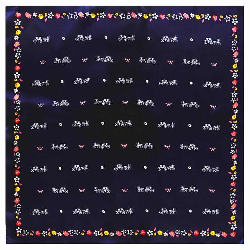 

60*60 POBING Silk Scarf Women Monster eyes Print Silk Foulard Female Neckerchief Small Bandana Square Scarves Lady Accessories