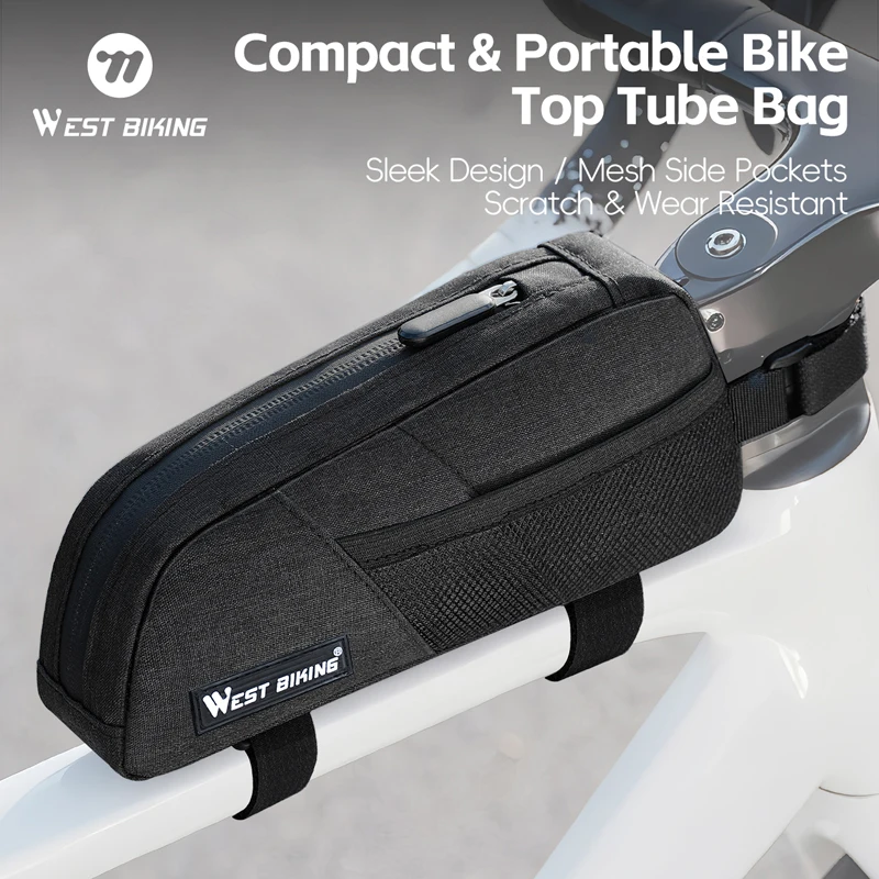 

WEST BIKING Bicycle Compact Top Tube Bag Lightweight Portable Waterproof Front Frame Bag With Quick-release Straps Cycling Parts