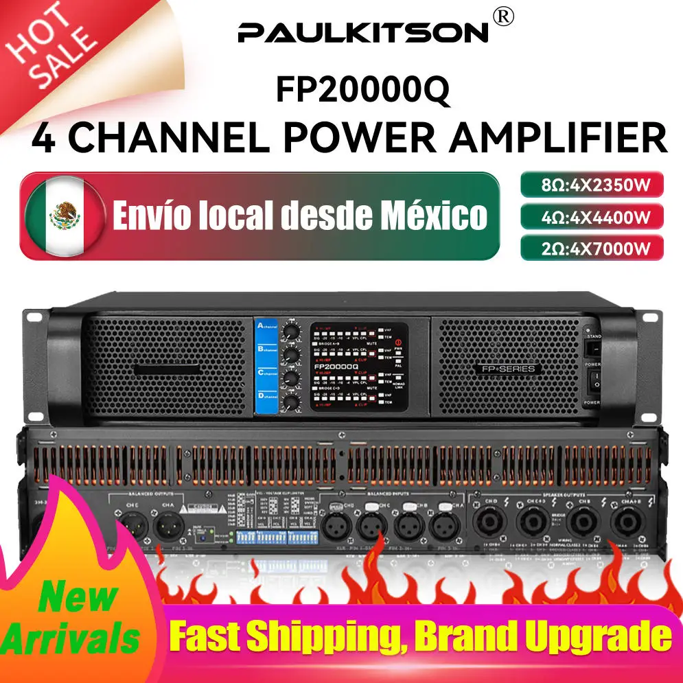 Paulkitson 4 Kanal 4x7000 W FP20000q Leistungsverstärker Line Array Soundsystem Audio Professioneller Disco DJ Leistungsverstärker