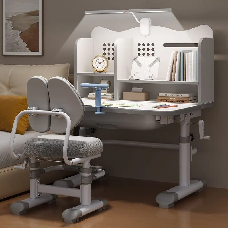 Study table, desk, writing desk for  and students at home, hand-cranked lifting table and chair set