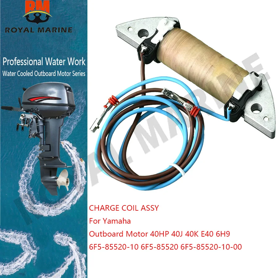 CHARGE COIL ASSY 6F5-85520-10 Fit for Yamaha Outboard Motor 40HP 40J 40K E40 6H9 6F5-85520 6F5-85520-10-00 Boat Engine Parts
