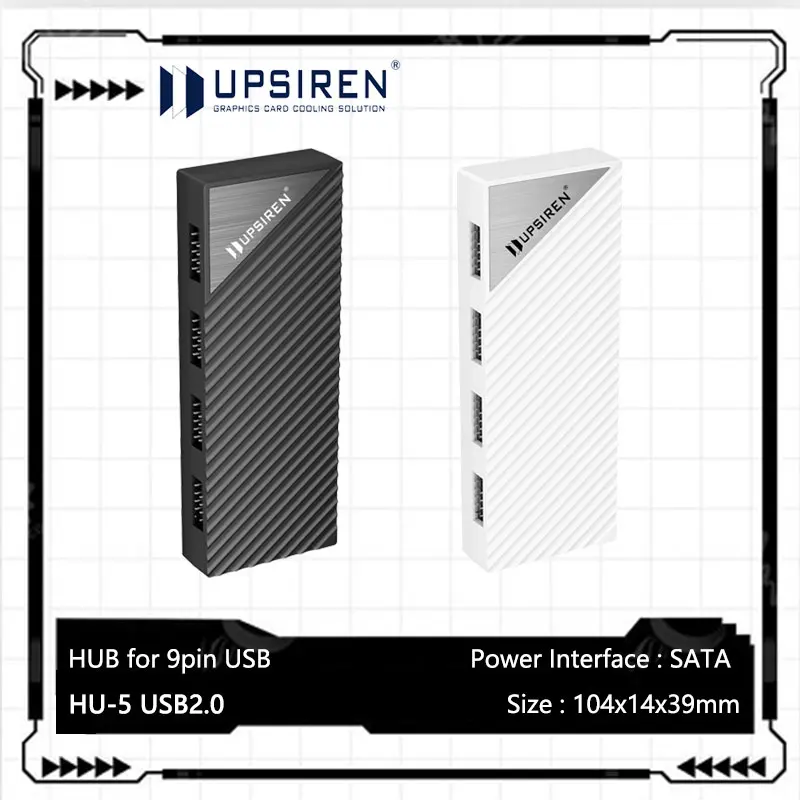 UPSIREN USB 2.0 9pin HUB/Magnetic Adsorption/Supports 5 9-pin Devices/SATA Power/Implementing Multiple Screen Displays