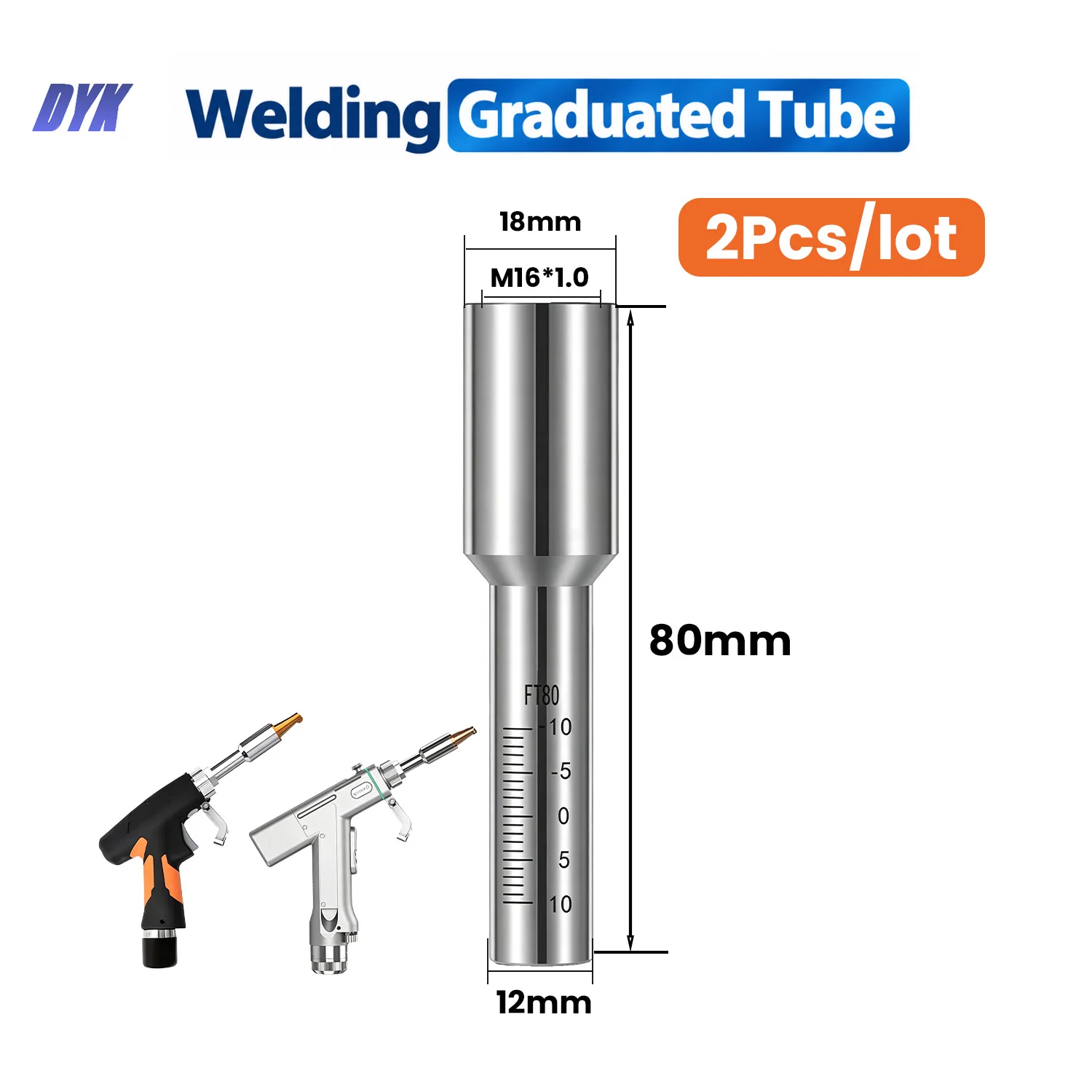 2Pcs/lot Laser Welding Graduated Tube M16 Fixed Scale Tube Nozzle Connector for SUP21T SUP23T Handheld Laser Welding Head