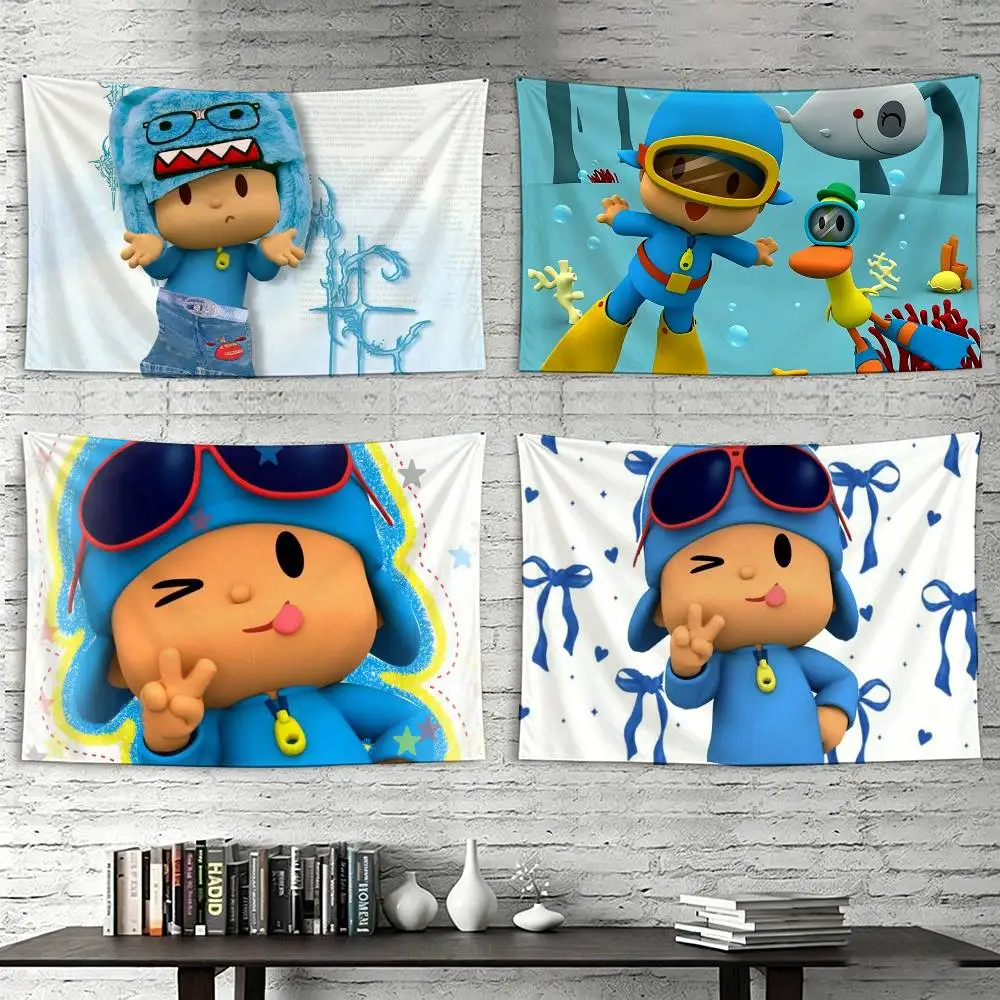 

Cartoon P-Pocoyo Flags Wall Hanging Tapestry Outdoor Garage Room Decorative flag Background Blanket