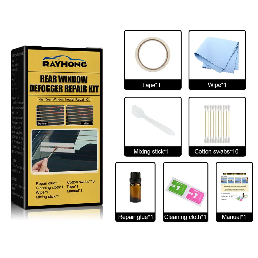 

1 Set Car Rear Window Defogger Repair Kit DIY Quick Repair Window Scratched Broken Grid Lines for Universal Car Care Accessories