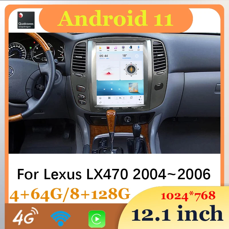 

12.1 Inches Android Auto Car Radio Central Multimidia Video Player Wireless Carplay For Lexus LX470 2004-2006