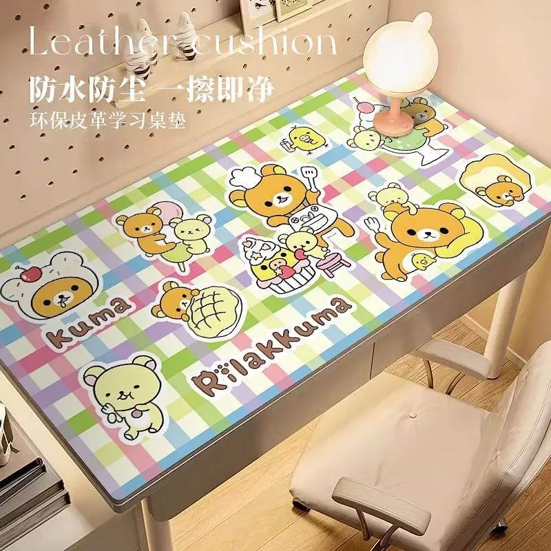 Kawaii Cartoon Cute R-Rilakkuma XXL PU Leather Mousepad Office Gamer PC Computer Keyboard Accessories Pad Game Table Desktop Mat