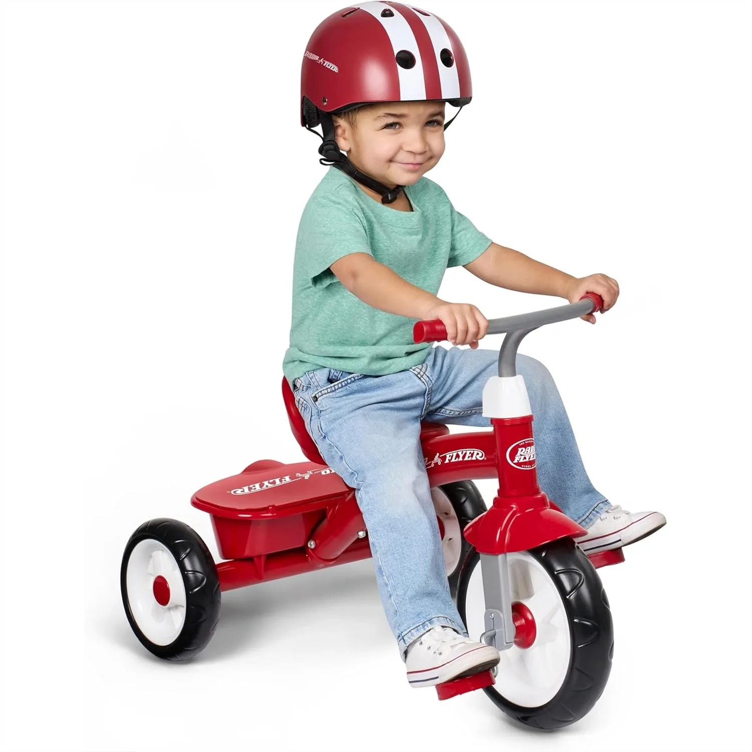 

Tricycle for Toddlers, Adjustable Seat, Steel Construction, Quiet Ride Wheels, Covered Storage Bin, Comfort Grip Handlebars