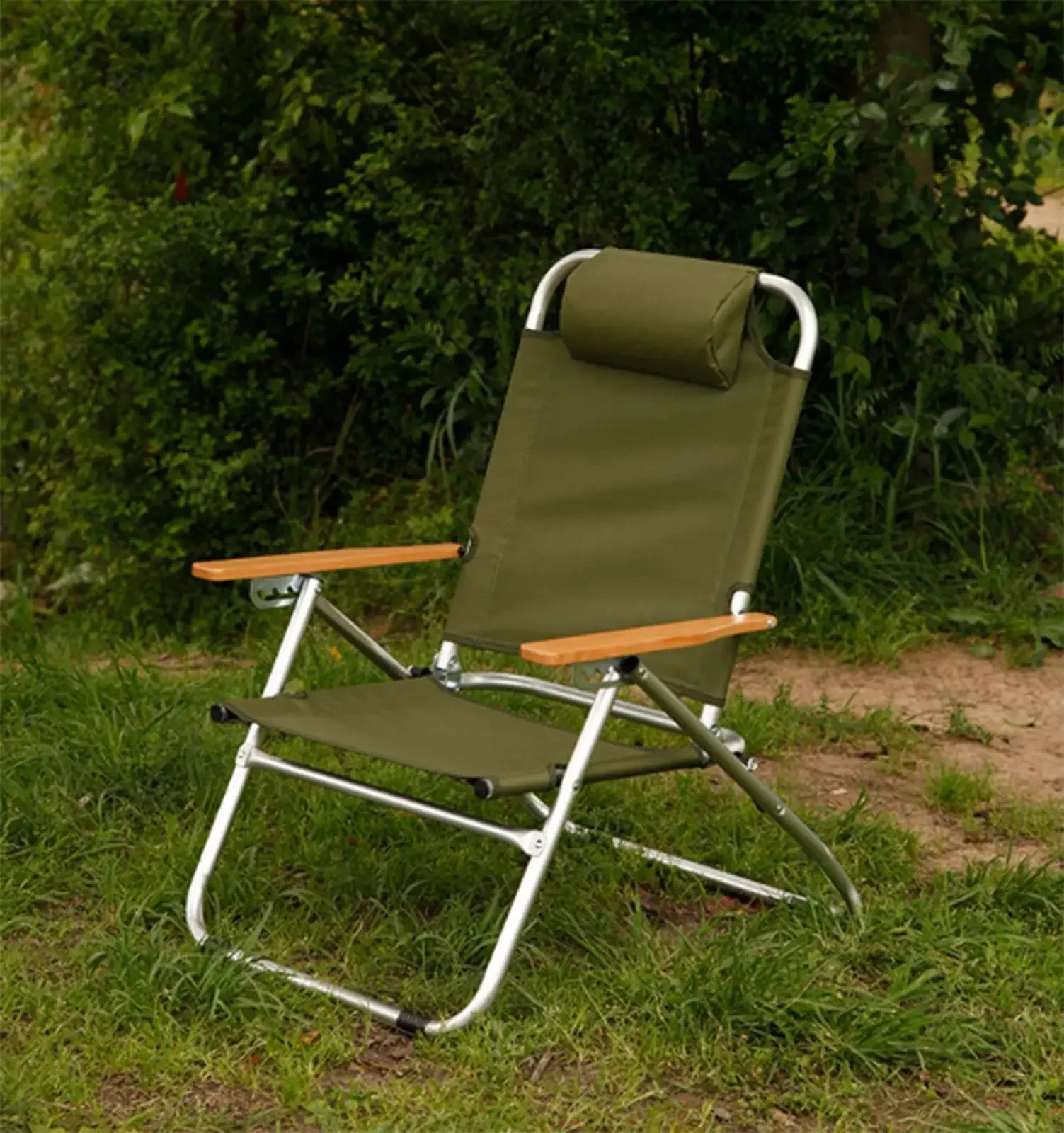 

Enjoy Factory Wholesale Adjustable Four Gear Reclining Outdoor Camping Chair Foldable Beach Chair