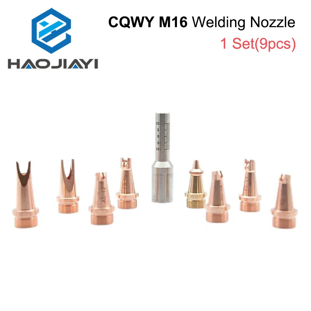 M16 Set Nozzle las, Kit konektor suku cadang mesin serat kepala WEIYE, senter tabung skala tetap untuk Las WSX CQWY