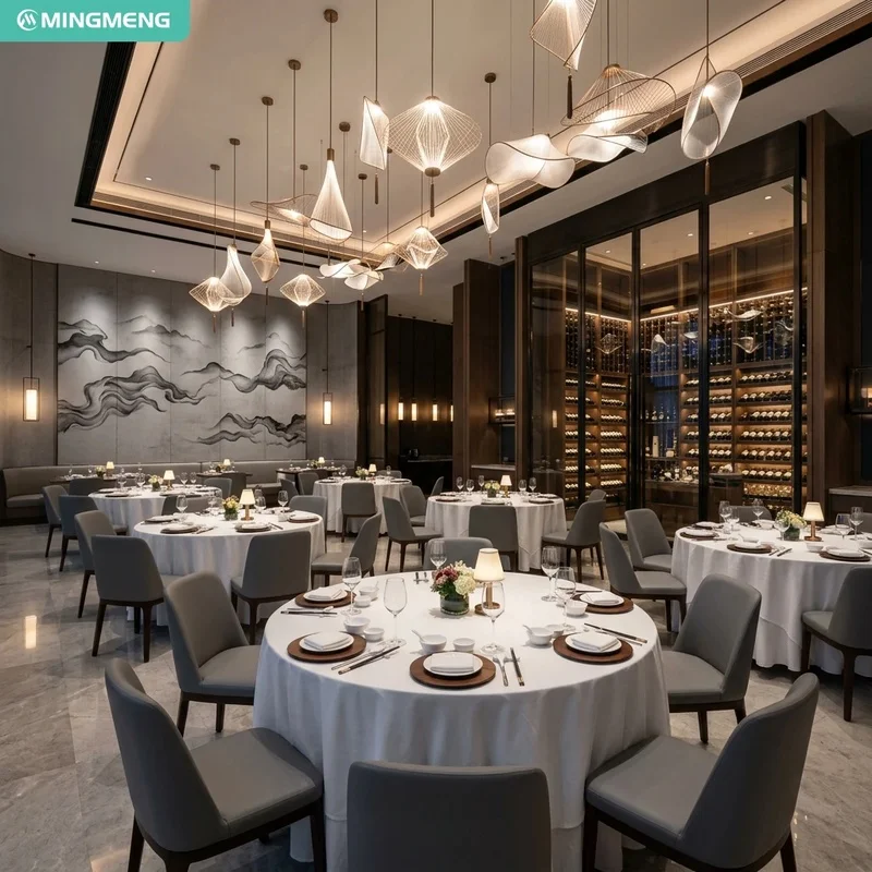 Hotel Banquet Restaurant Furniture PU Leather Dining Chair Round Banquet Table for Hotel Ballroom Project