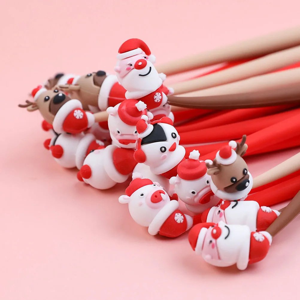 

10 Pcs Cartoon Christmas Pen Pens Cute Writing for School Student Stationery Students Supplies Drawing Teen