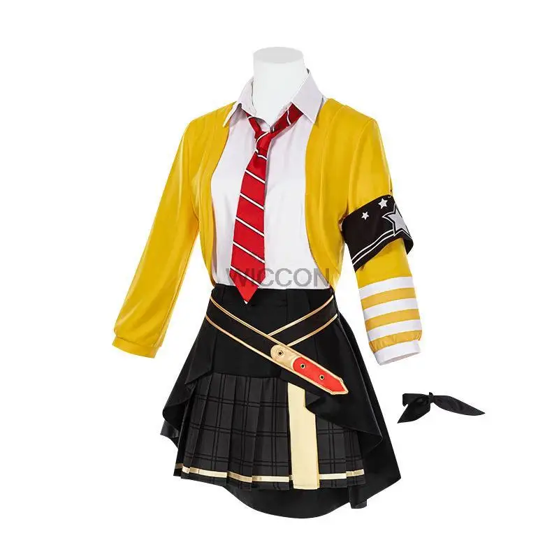 Tenma Saki-Costume de Cosplay Jaune pour Femme, Jupe Colorée, Tenue de Jeu, Projet Sekai, Scène, Anime, Halloween