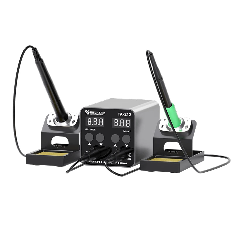 

MECHANIC TA-212 Dual Channel Soldering Station With C210/ T12 Handle LED Display Precise Temperature Control Rework Station