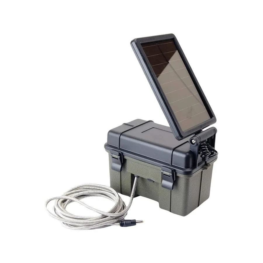 HME Trail Camera 12V/Solar Auxiliary Power Pack Durable Weather-Resistant Housing Easy Installation & Versatile Compatibility