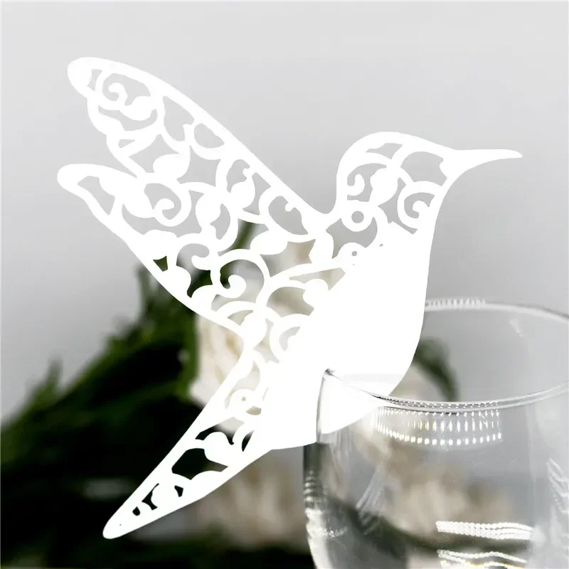 

50pcs Love Bird Table Mark Wine Glass Name Place Card Wedding Party Decoration Furniture Barware Home Garden Furniture Barware