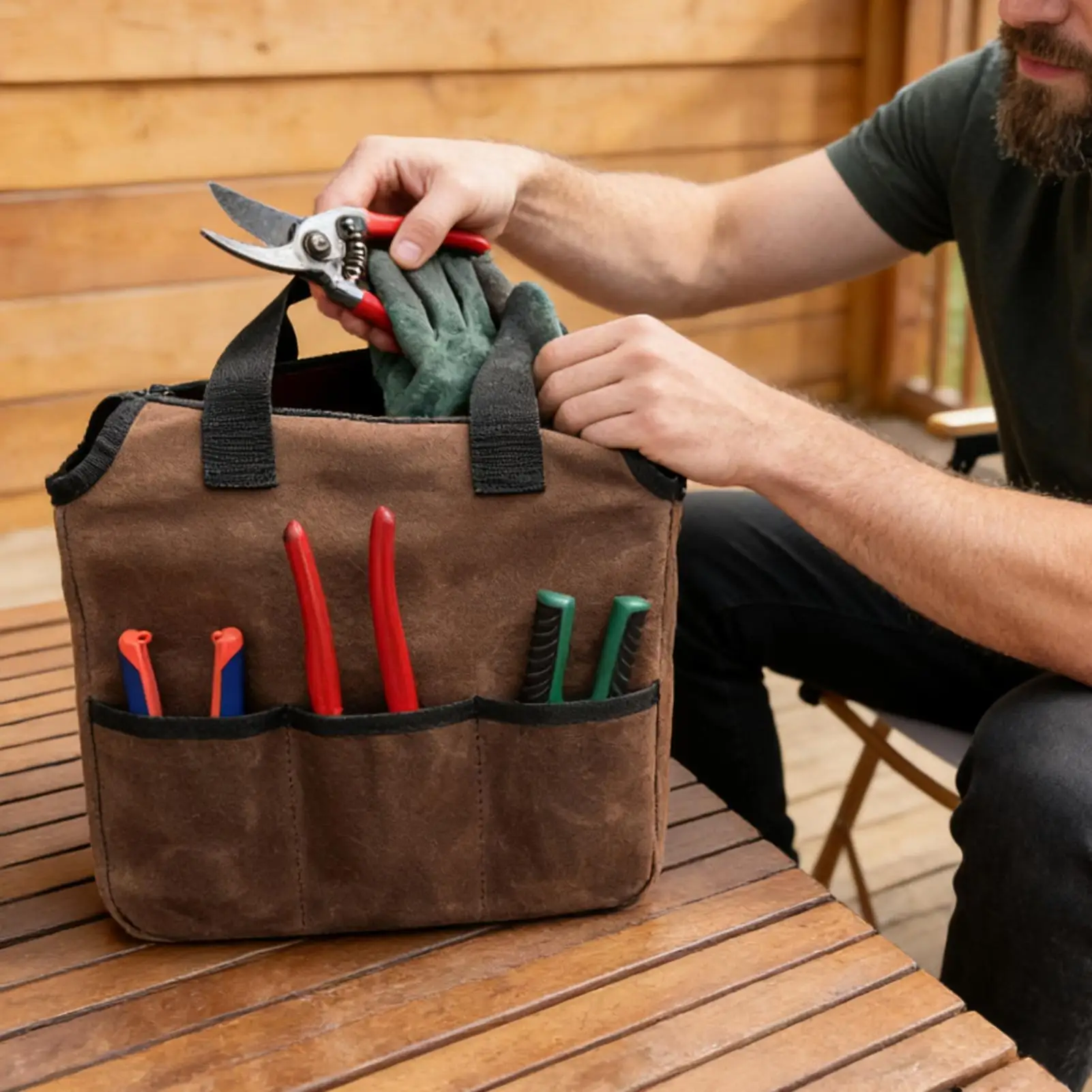 

Сумка для садовых инструментов, водонепроницаемая, сверхмощная сумка-тоут большой емкости, сумка для садовых инструментов, органайзер для начинающих, любителей ландшафтов