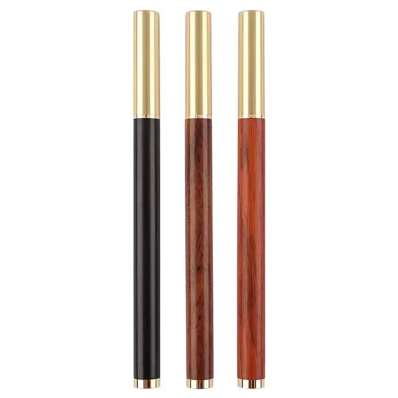 

5PCS Brass Sandalwood Ink Bag Pen Business Office Wooden Calligraphy Practice Signature Pen
