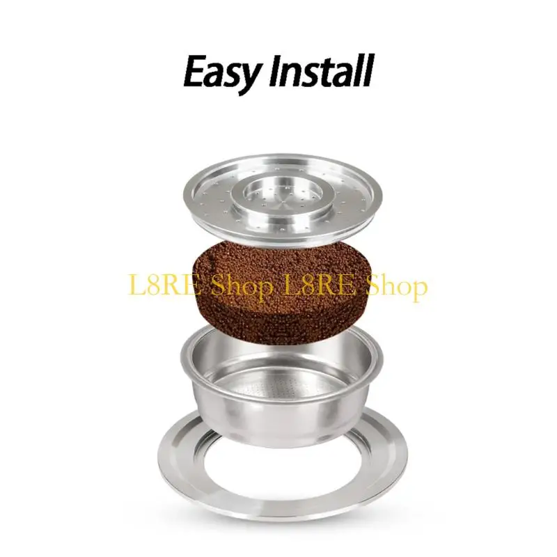 L8RE 혁신적인 커피 포드 쉘 커피 컵 스테인레스 스틸 커피 포드 어댑터 커피 포드 다양한 설정을위한 부착