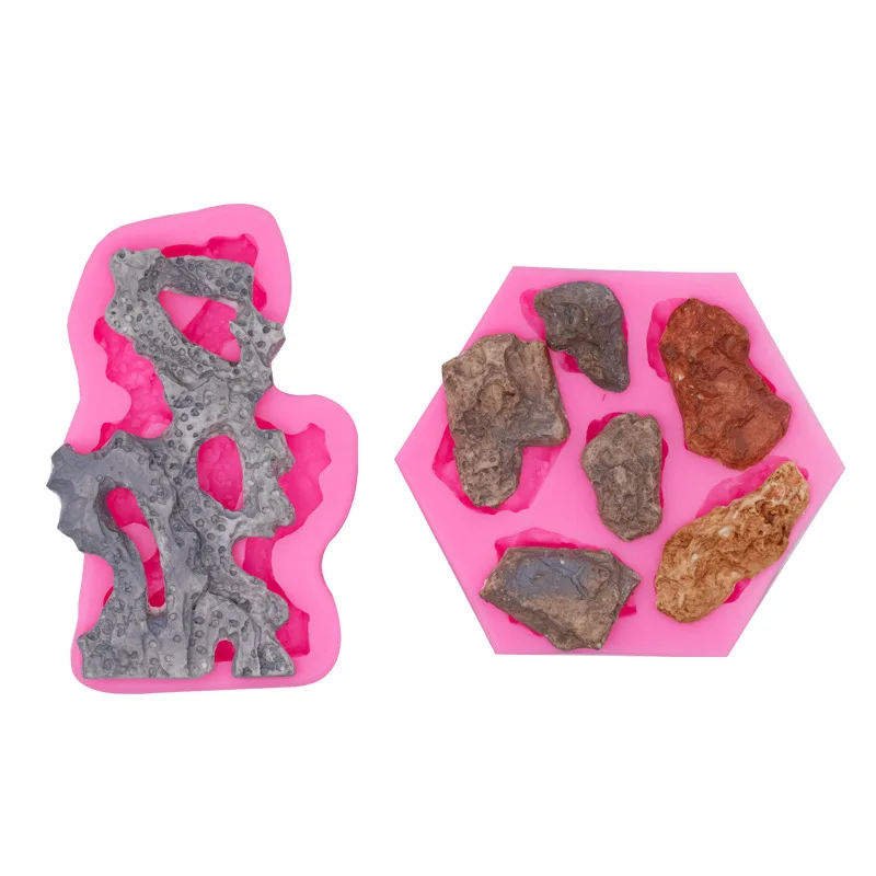 Emulational Rockery Stone Silicone Mold DIY Candy Chocolate Fondant Cake Baking Mould