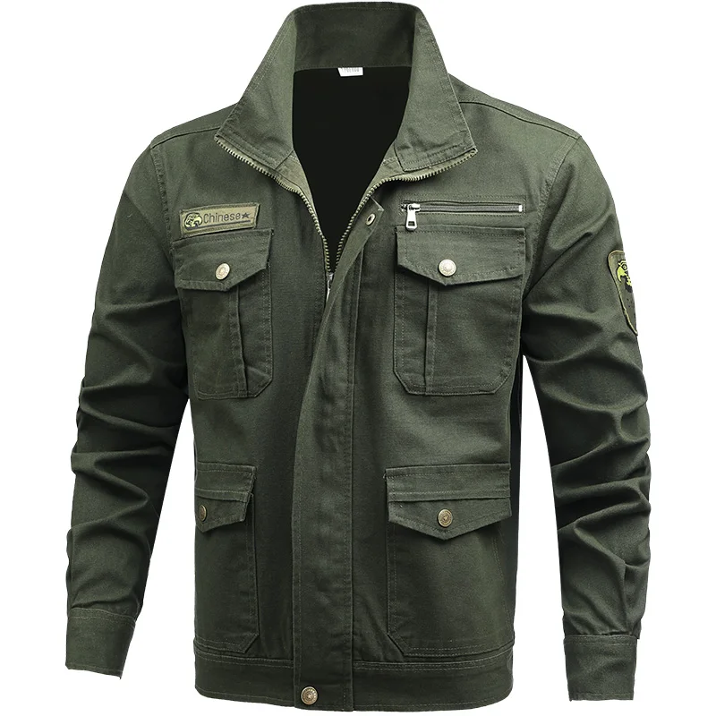 

Men's Long Sve Workwear Jaet Spring Autumn Breathable Welding Resistant Wearable Labor Protection Clothes Multi ket Coat