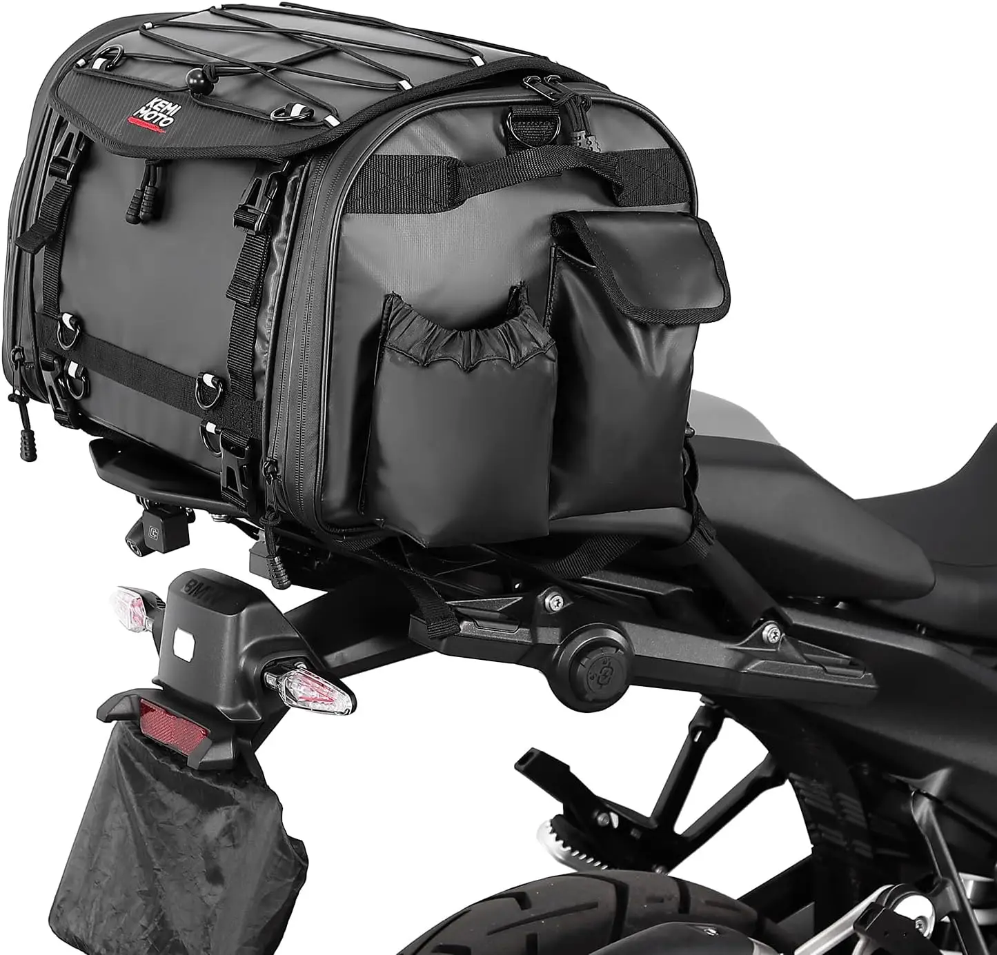 

Сумка для мотоцикла двойного назначения, сумка для заднего сиденья мотоцикла с водонепроницаемым дождевиком, расширяемая сумка для мотоциклетного шлема 45 л, сумка для багажа Sto