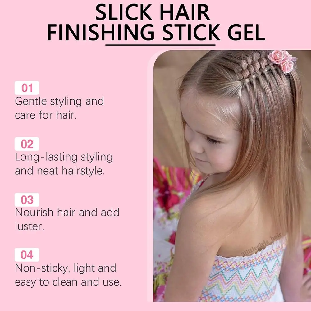 Bastão de cera de cabelo infantil, pomada de controle e estilo flyaway para meninos e meninas, ceras de estilo de cabelo anti-frizz e domador de cabelo