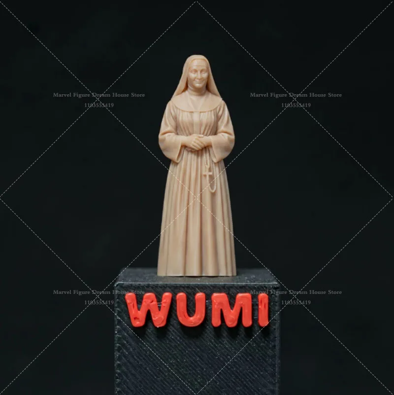 1/64 Scale Miniature Scene Dolls Un-panited White Figure Mini Model Female Religious Believer Practices Charity Work Education