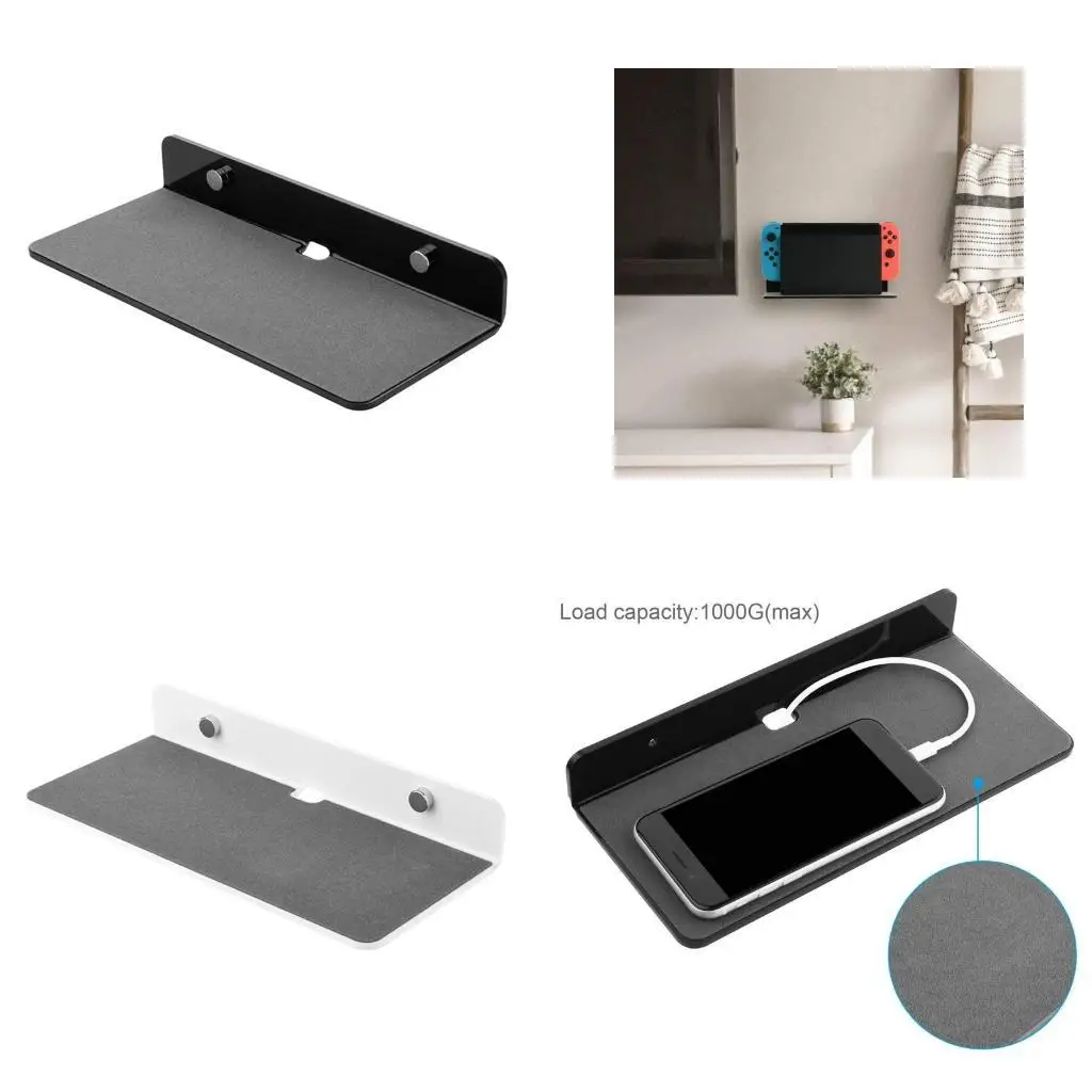 

31BA Screw Wall Mount Floating Acrylic Wall Shelf for Speakers, Books, Decor, Plants
