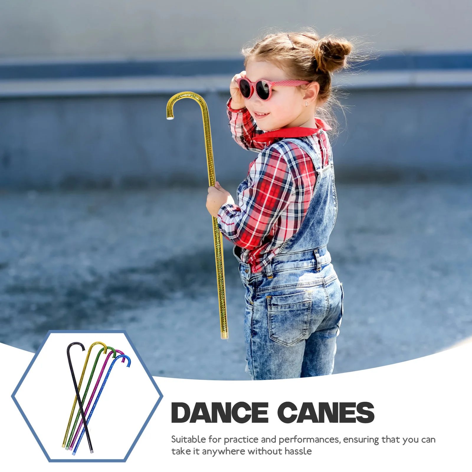 Kids Jazz Dance Cane 5PCS Colorful PVC Crutch Prop for Children Belly Dance Cosplay Costume Halloween Party Stage Accessory