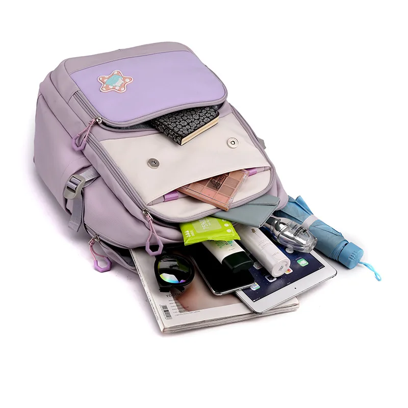 Mochilas escolares ligeras de moda para niñas adolescentes, bolsas de viaje casuales impermeables de gran capacidad para mujeres, mochilas escolares para estudiantes