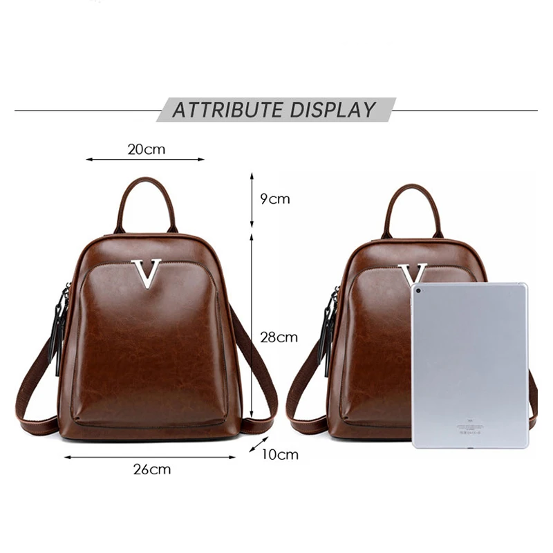 Vintage Women\'s Backpack New Fashion Cowhide Girls School Bag Large Capacity British Retro Computer Bags Student Backpacks