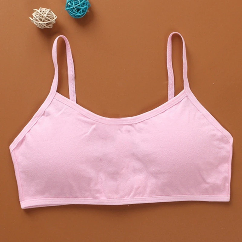 Girls Underwear without Steel Rings Thin Cotton and Sports Summer Bra Double Layer Suspender Breathable Sponge Pad