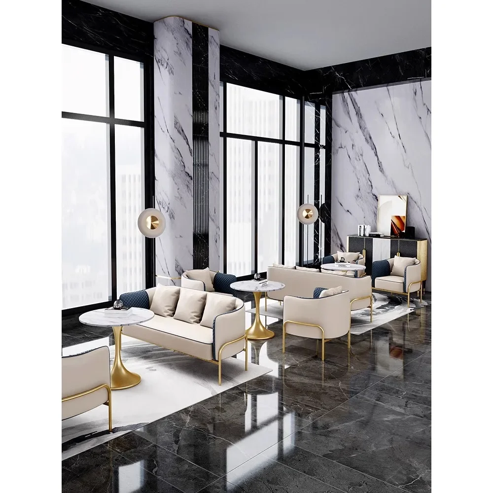 Luxury Sales Office Negotiates Table and Chair Combination online celebrity Leisure Reception Office Sofa Negotiates Small Round image 3