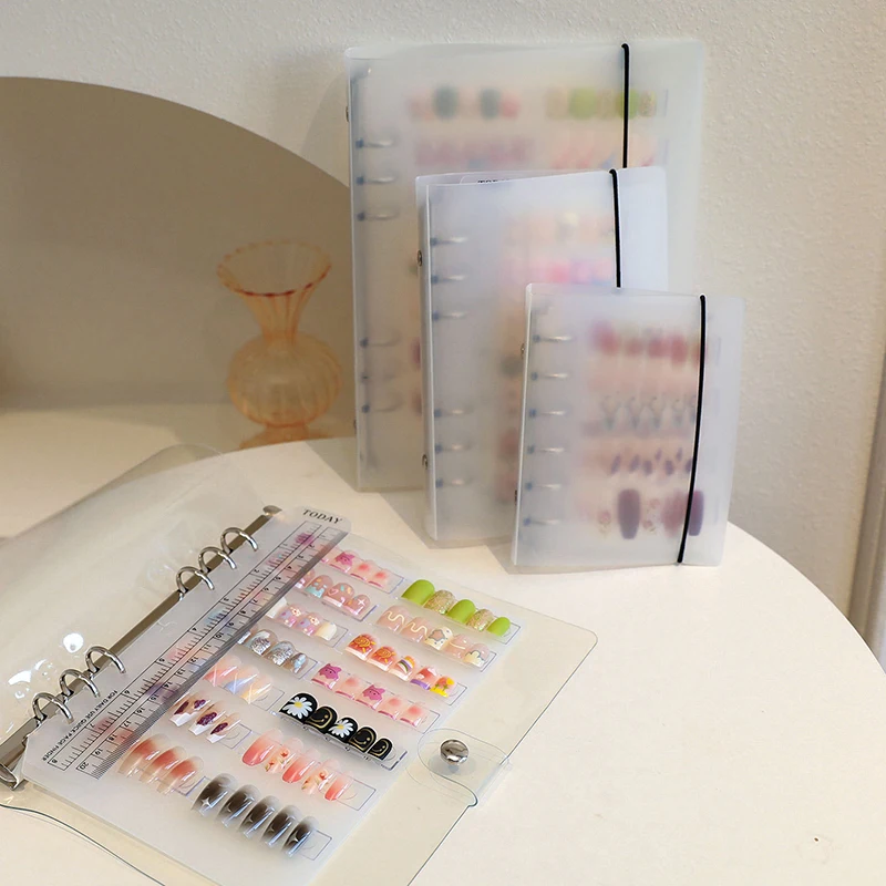 Large Capacity Nail Art Piece Storage Book DIY Simple Album with Card Clip Display Board for Exhibition Photo Organization