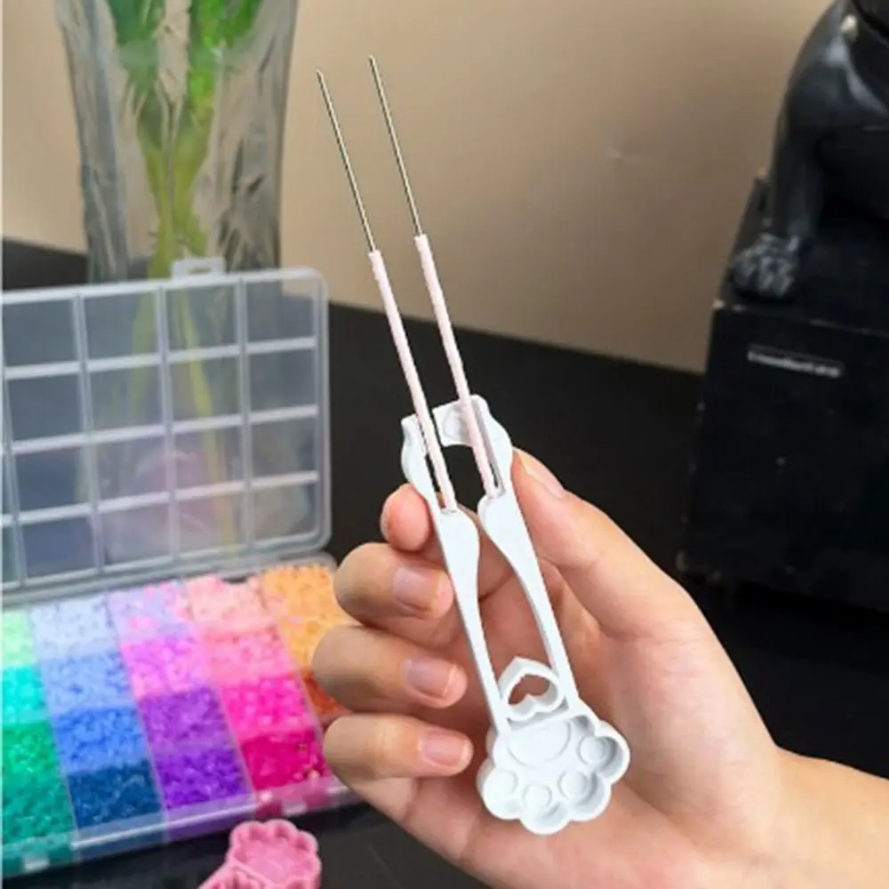 Caneta de feijão de fusão de feijão de alta qualidade multifuncional artesanal perler grânulo pinça educacional agulhas duplas colagem feijão agulha