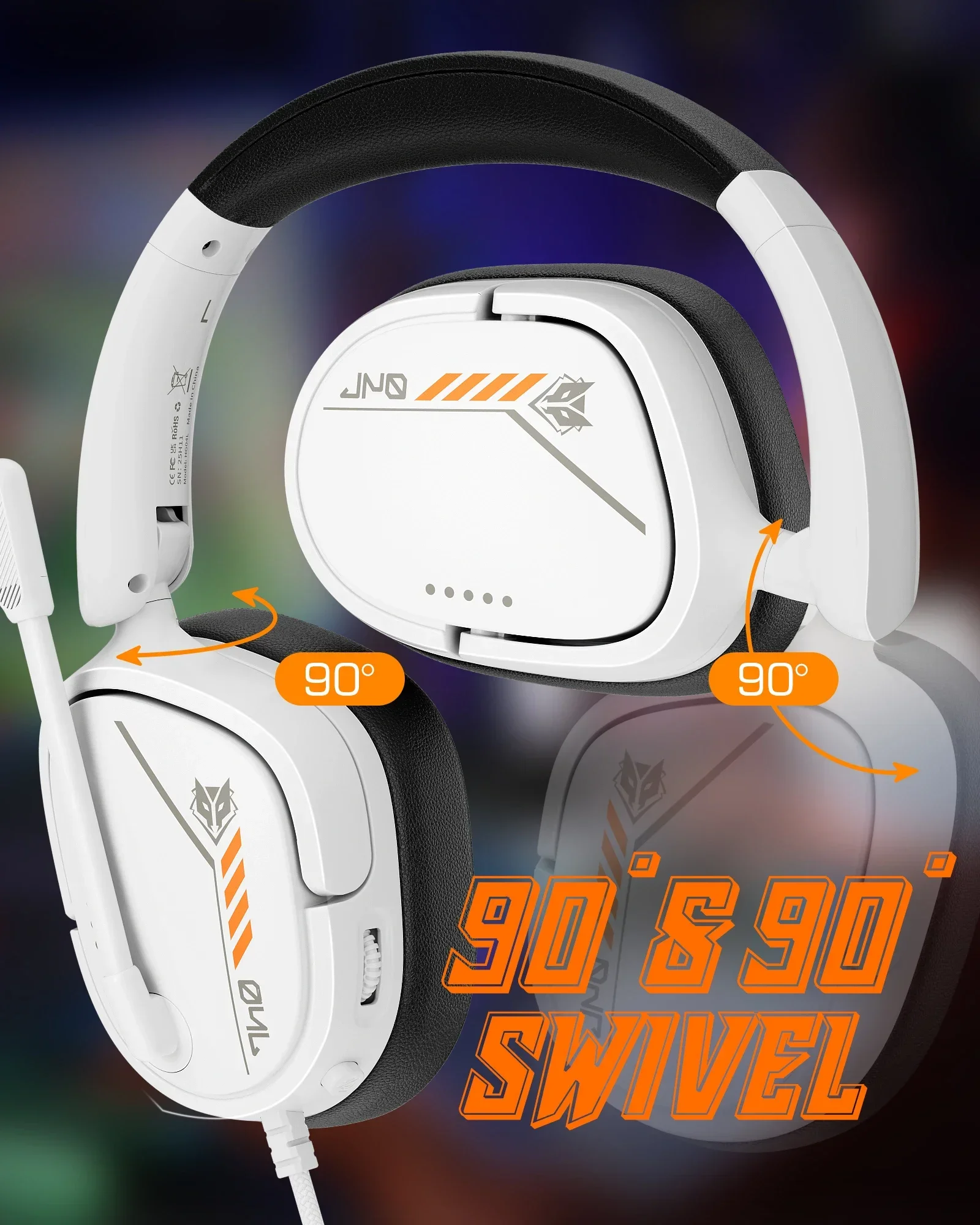 سماعة الألعاب NUBWO HG04L لجهاز PS5/PS4، Xbox Series X | S/Xbox One، سماعة رأس بمقبس 3.5 ملم شفافة أحادية الاتجاه للألعاب