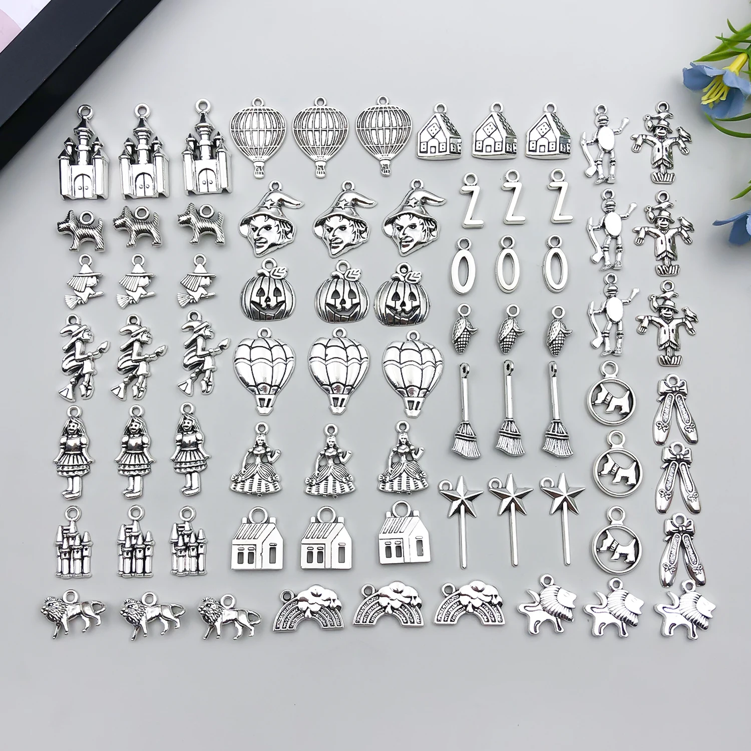 75-Piece Antique Silver Charm Set Inspired by the Wizard of Oz for Creating Unique Bohemian Jewelry And Accessories - view 6