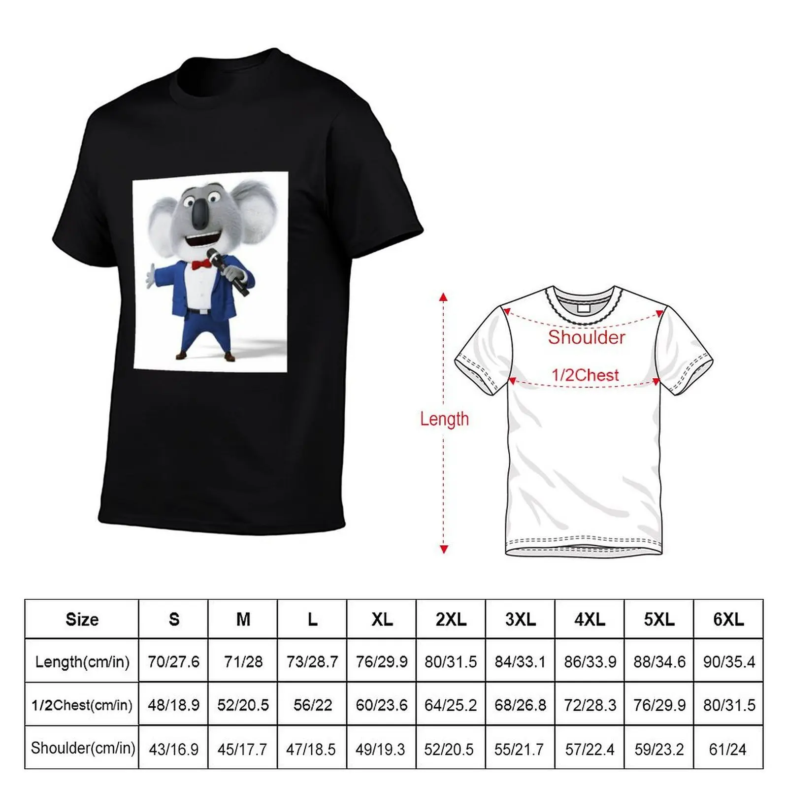 Buster Moon T-Shirt animal prinfor boys summer clothes black t-shirts for men
