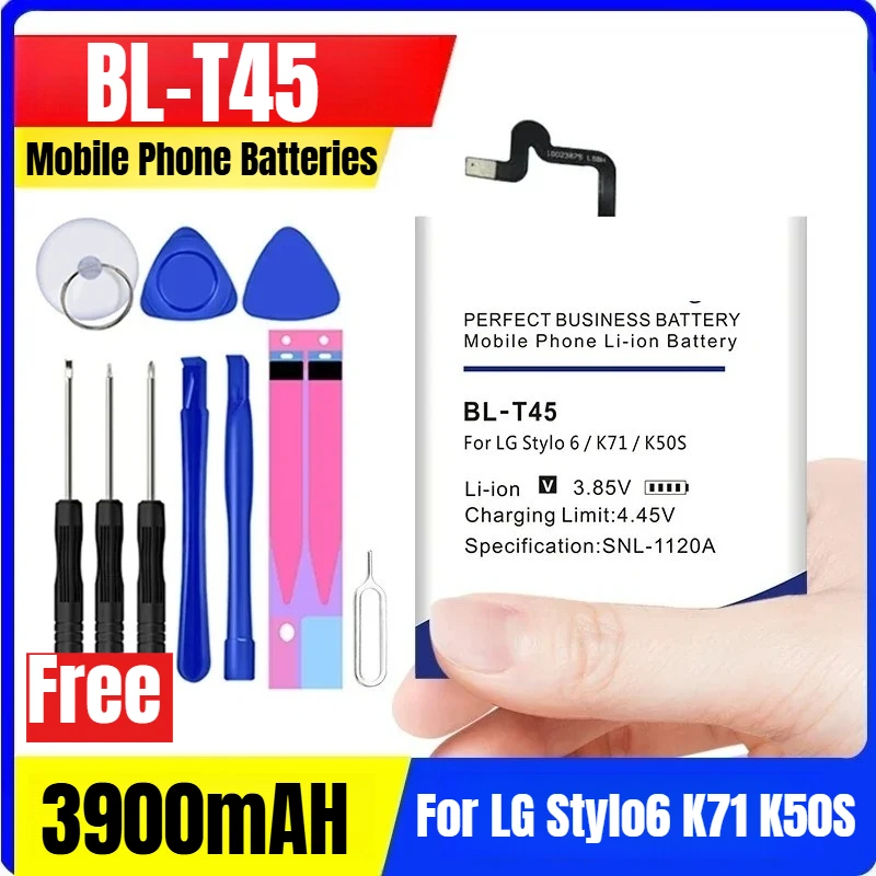 BL-T45 3.85V 3900mAH بطاريات الهاتف المحمول لLG Stylo6 K71 K50S + أدوات #1