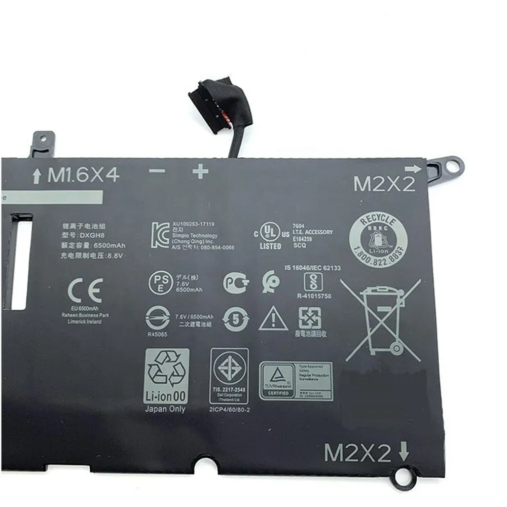 Imagem -06 - Bateria Original do Portátil para Dell Brandnew Dxgh8 7.6v 52wh Dell Xps 13 9370 9380 G8vcf 0h754v V48rm