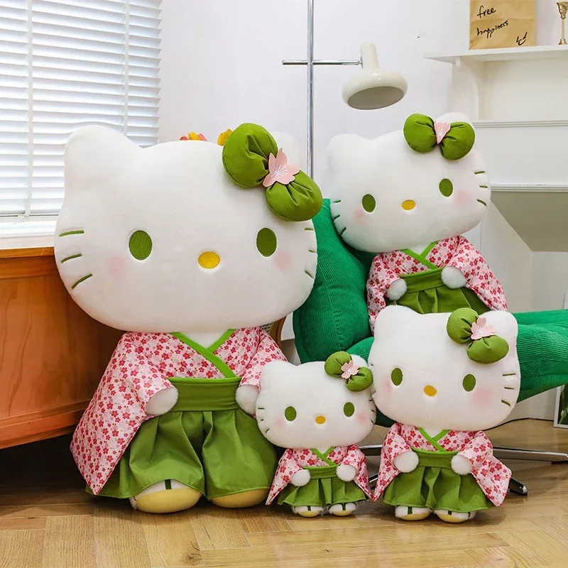 

Мягкая игрушка-подушка Kawaii Sanrio Hello Kitty в кимоно, милый плюшевый кукол для детей, подарок на день рождения, декор для спальни девочки, мягкая и нежная
