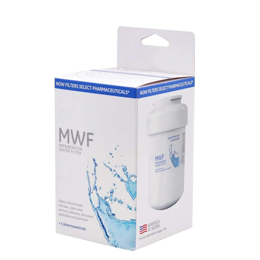 Reemplazo de filtro de agua para refrigerador, carbón activado GE MWF para MWFP , MWFA, GWF, HDX FMG-1, WFC1201, GSE25GSHECSS, PC75009