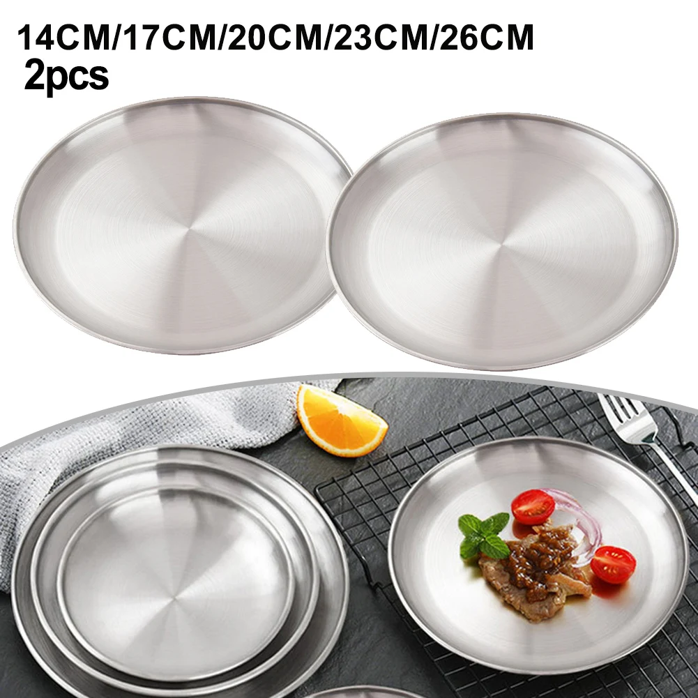 Outdoor Dining 14cm Camping Tableware Lightweight Metal Plates Portable Dining Set Compatible With Steaks Backyard Parties