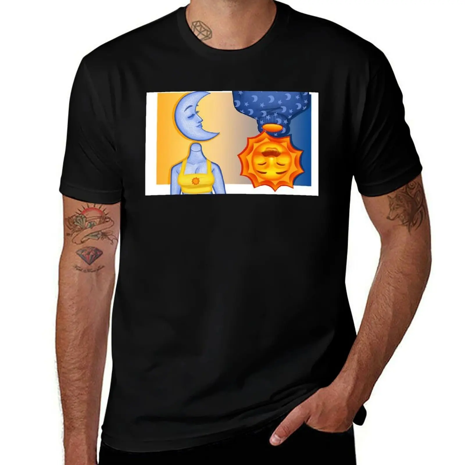 

Sun and Moon T-Shirt oversizeds summer 2025 man clothes new gifts and t-shirts mens t shirts top quality