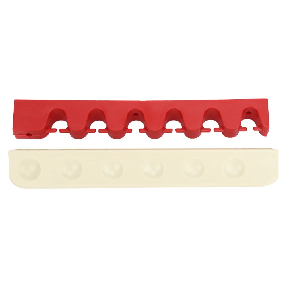 Billiard Accessories Rubber Billiard Cue Stand Wall Mounted 6 Hole Grooves Wall Mount Bracket Plastic Cue Holder Wall Mount Use