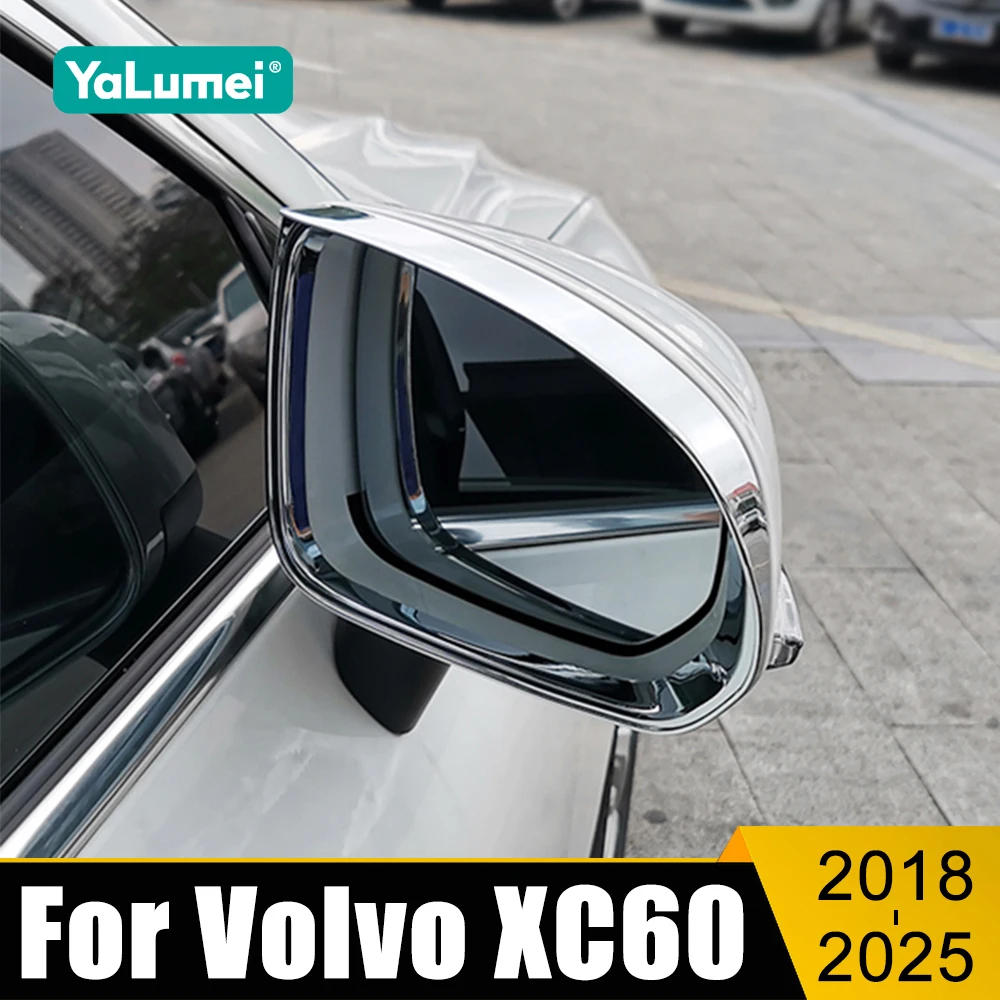 

For Volvo XC60 2018 2019 2020 2021 2022 2023 2024 2025 Car Rearview Mirror Eyebrow Rainproof Rain Protector Cover Accessories